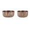 Set of Two Brown Wood 1 Ounce Round Pot Planters