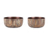 Set of Two Brown Wood 1 Ounce Round Pot Planters