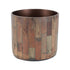 Set of Two Brown Wood 1 Ounce Round Pot Planters