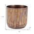 Set of Two Brown Wood 1 Ounce Round Pot Planters