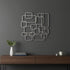 27" X 26" Silver Geometric Metal Abstract Hanging Dimensional Sculpture