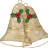 14" X 14" Gold Metal Christmas Bells Hanging Dimensional Sculpture