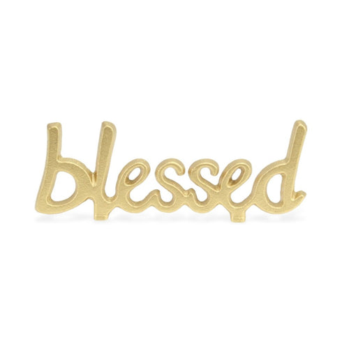 8" Gold Cast Iron Blessed Hand Painted Tabletop Sculpture
