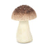 6" Red And Off White Cast Iron Mushroom Tabletop Sculpture