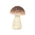 6" Red And Off White Cast Iron Mushroom Tabletop Sculpture
