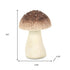 6" Red And Off White Cast Iron Mushroom Tabletop Sculpture
