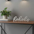 9" Silver Cast Iron Christmas Tabletop Sign