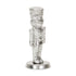 6" Silver Cast Iron Christmas Nutcracker Hand Painted Figurine
