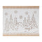 16" X 19" Natural And White Winter Village Christmas Trees Hanging Wall Decor