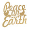 16" X 14" Gold Metal Peace On Earth Metal Text Wall Decor