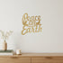 16" X 14" Gold Metal Peace On Earth Metal Text Wall Decor