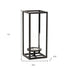 13" Black And Clear Metal And Glass Tabletop Candle Holder