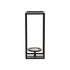 13" Black And Clear Metal And Glass Tabletop Candle Holder