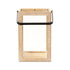16" Clear And Natural Glass And Solid Wood Tabletop Lantern Candle Holder