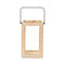 13" Natural Distressed Geometric Solid Wood Tabletop Lantern Candle Holder