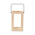 13" Natural Distressed Geometric Solid Wood Tabletop Lantern Candle Holder