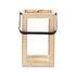 13" Natural Distressed Geometric Solid Wood Tabletop Lantern Candle Holder