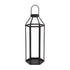 32" Black Geometric Metal Floor Lantern Candle Holder