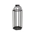 32" Black Geometric Metal Floor Lantern Candle Holder