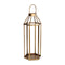32" Gold Geometric Metal Floor Lantern Candle Holder