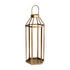 32" Gold Geometric Metal Floor Lantern Candle Holder