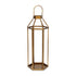 32" Gold Geometric Metal Floor Lantern Candle Holder