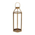 32" Gold Geometric Metal Floor Lantern Candle Holder