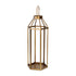 32" Gold Geometric Metal Floor Lantern Candle Holder