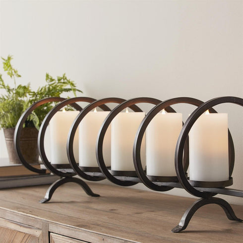 10" Black Metal Centerpiece Candelabra Candle Holder