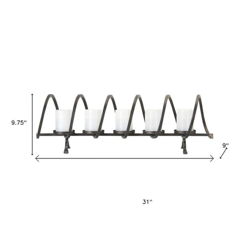 10" Black Metal Centerpiece Candelabra Candle Holder