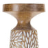 Set of Three Brown And White Distressed Floral Resin Tabletop Pillar Candle Holders