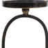 Set of Two Antiqued Bronze Geometric Glass And Metal Tabletop Hurricane Candle Holders