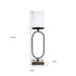 Set of Two Antiqued Bronze Geometric Glass And Metal Tabletop Hurricane Candle Holders