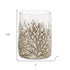 Set of Three Brown And Clear Botanical Leaf Glass Tabletop Votive Candle Holders