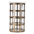 12" Gold Lattice Iron And Glass Tabletop Pillar Candle Holder