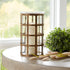 12" Gold Lattice Iron And Glass Tabletop Pillar Candle Holder