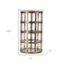 12" Gold Lattice Iron And Glass Tabletop Pillar Candle Holder
