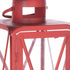 Set of Two Red Geometric Metal Centerpiece Lantern Candle Holders