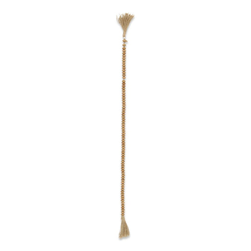 36" Brown Rope And Wood Hand Painted Decorative Tassel