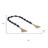 36" Dark Blue Wood Hand Painted Decorative Tassel