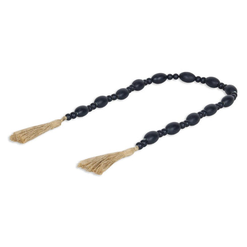 36" Dark Blue Wood Hand Painted Decorative Tassel