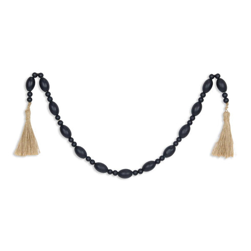 36" Dark Blue Wood Hand Painted Decorative Tassel