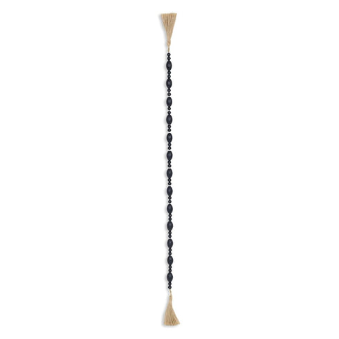 36" Dark Blue Wood Hand Painted Decorative Tassel