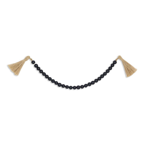 24" Dark Blue Wood Hand Painted Decorative Tassel