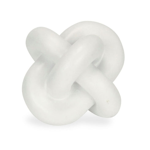 5" White Resin Knot Tabletop Sculpture