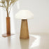 9" Brown And White Wood Hand Painted Mushroom Tabletop Sculpture