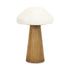 9" Brown And White Wood Hand Painted Mushroom Tabletop Sculpture