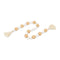 38" White And Natural Wood And Fabric Hand Painted Decorative Tassel