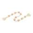 38" White And Natural Wood And Fabric Hand Painted Decorative Tassel
