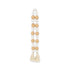 38" White And Natural Wood And Fabric Hand Painted Decorative Tassel